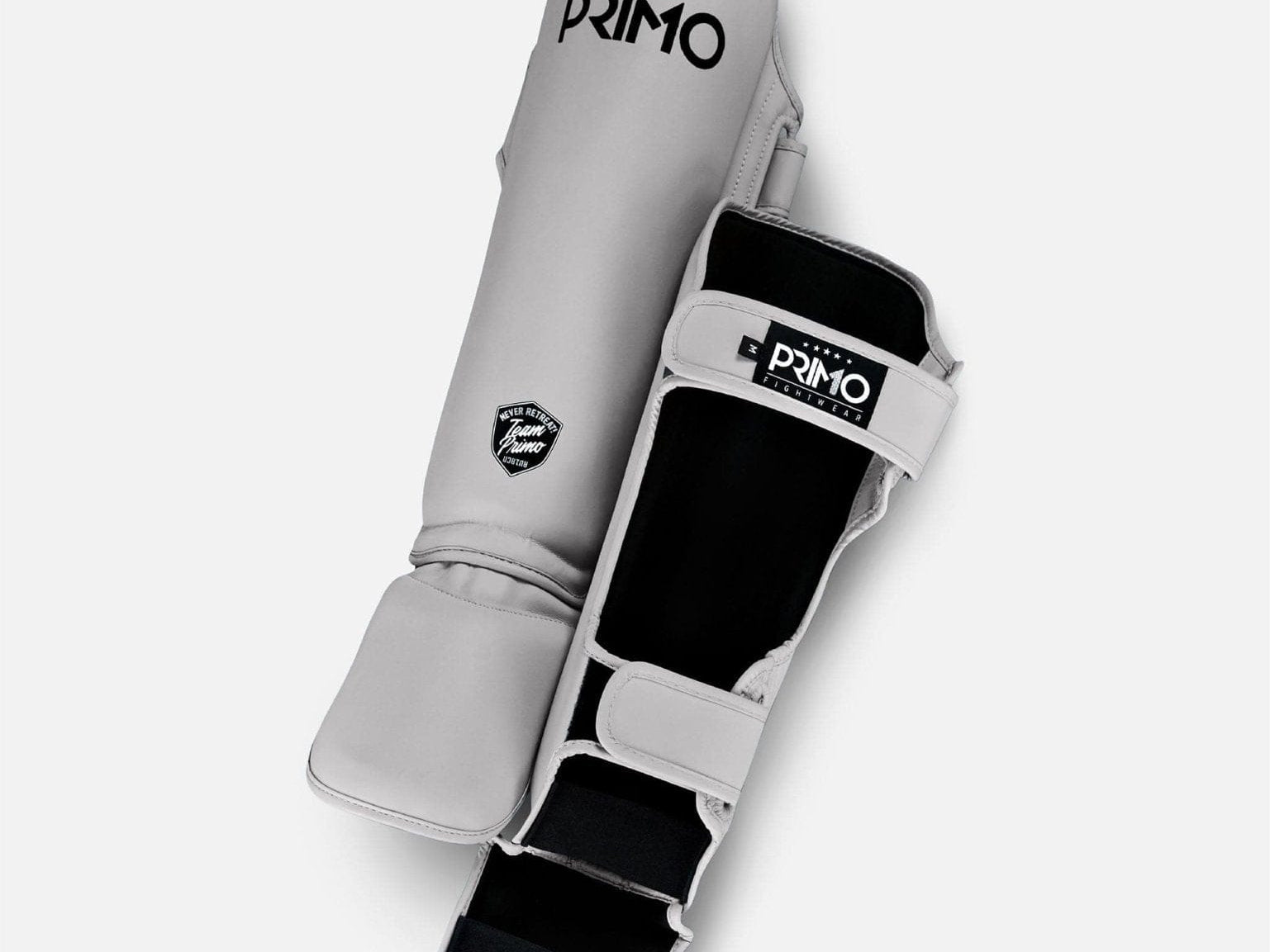 Primo Fight Wear Official Boxing & Martial Arts Protective Gear Classic Muay Thai Shinguard - Grey