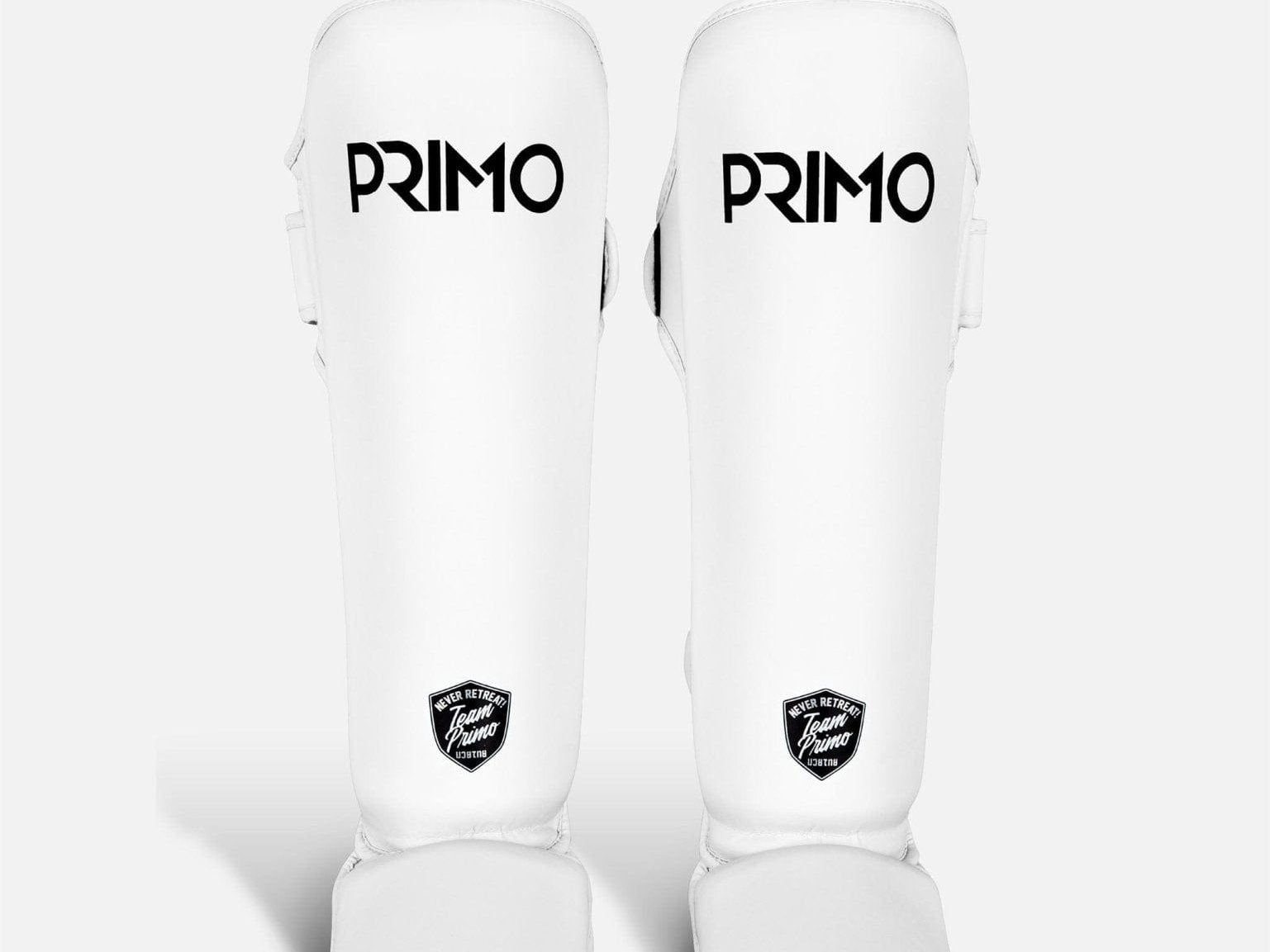 Primo Fight Wear Official Boxing & Martial Arts Protective Gear Classic Muay Thai Shinguard - White