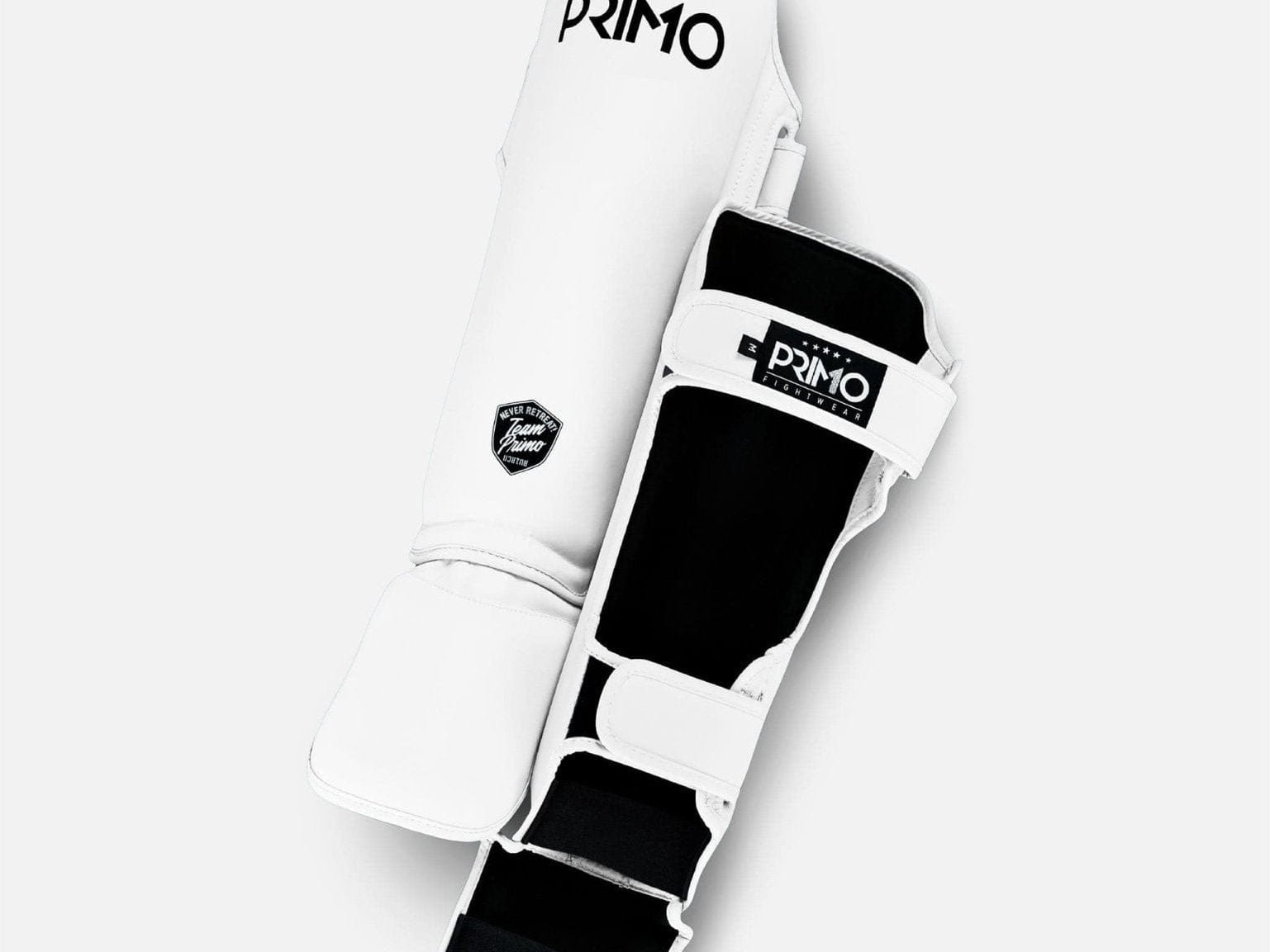 Primo Fight Wear Official Boxing & Martial Arts Protective Gear Classic Muay Thai Shinguard - White