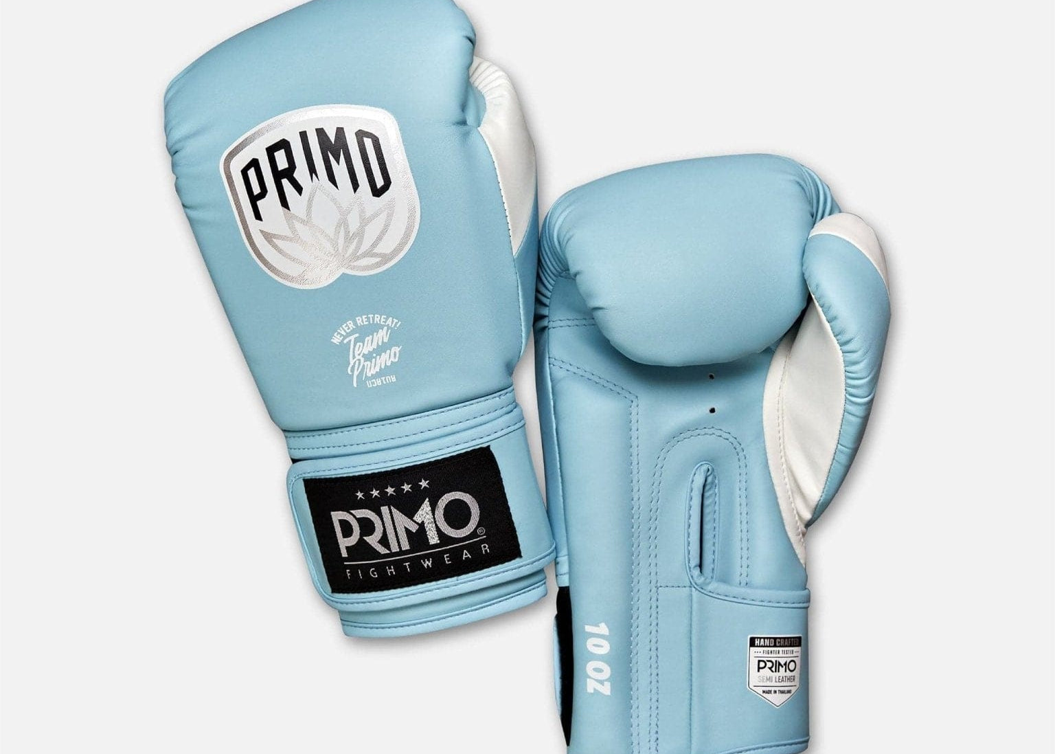 Primo Fight Wear Official Boxing Gloves Emblem 2.0 Semi Leather Boxing Glove - Arctic Blue