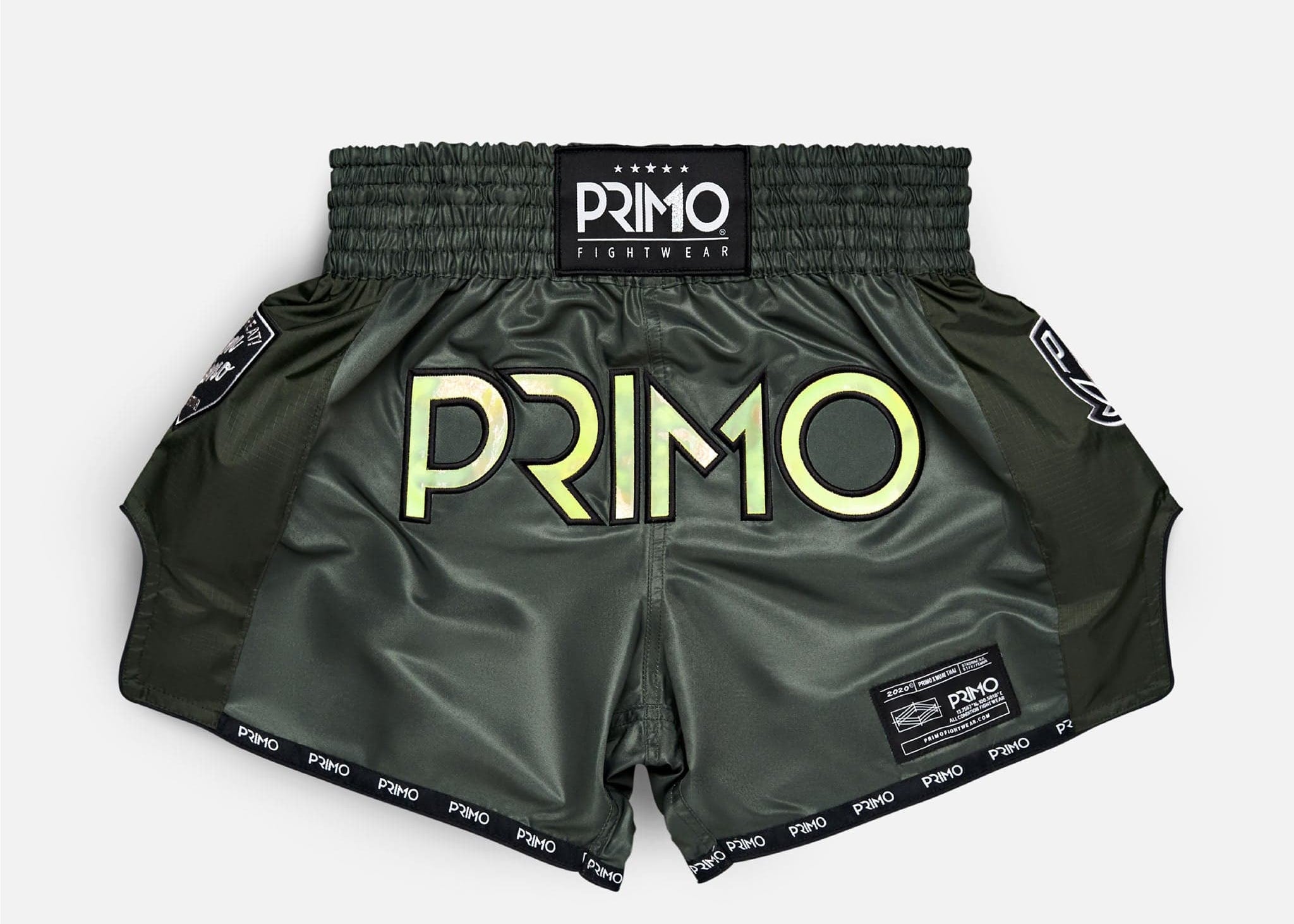 Primo Fight Wear Official Muay Thai Shorts Muay Thai Shorts - Hologram Series - Valor Green