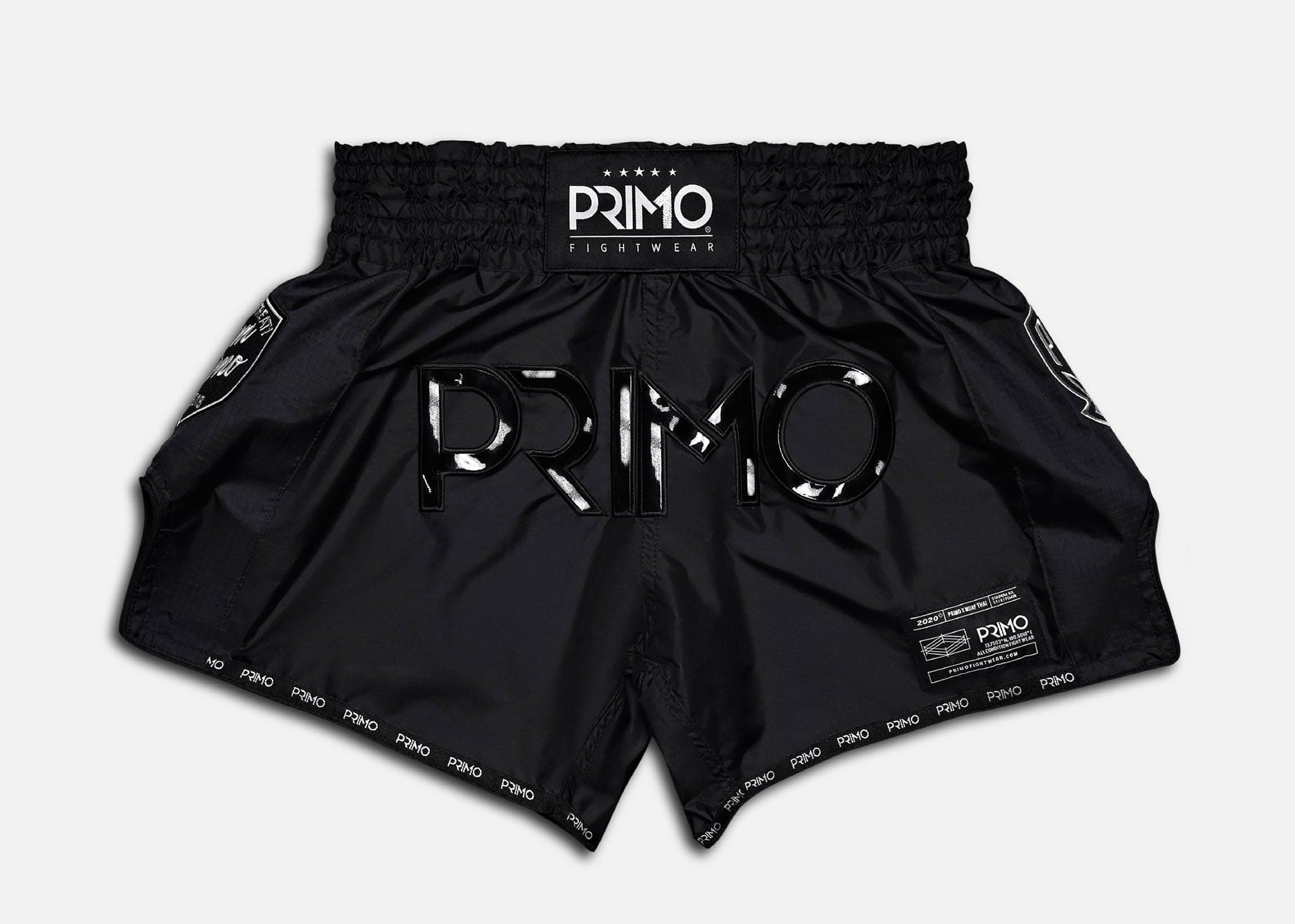 Primo Fight Wear Official Muay Thai Shorts Muay Thai Shorts - Super Nylon - Black Panther II