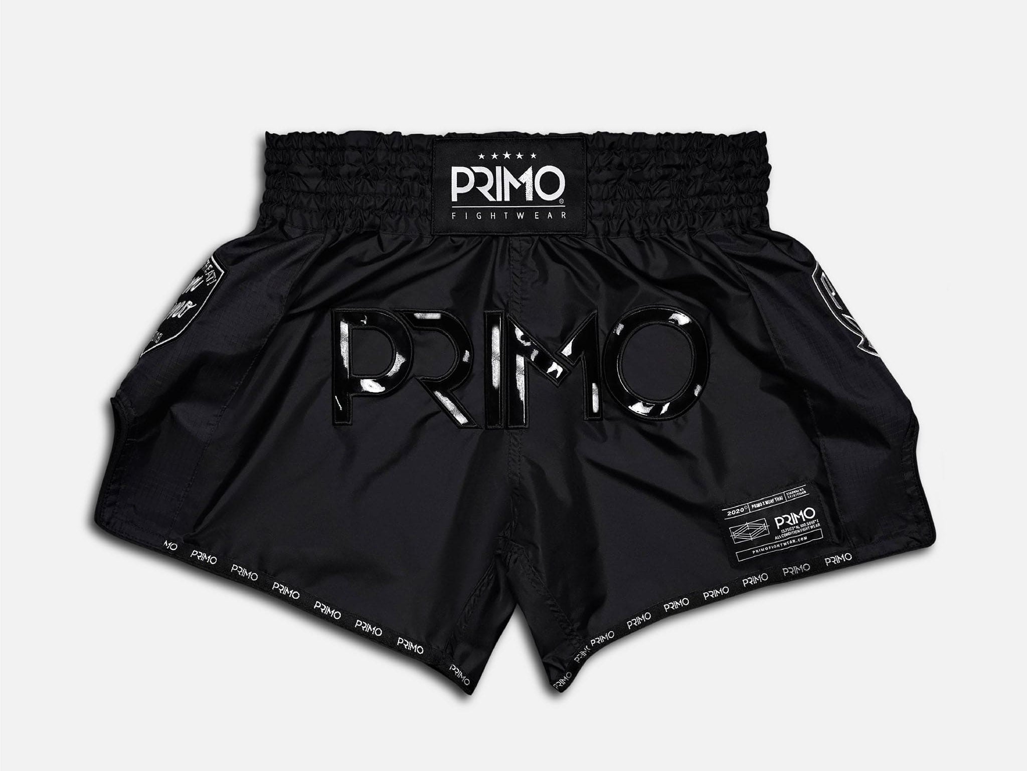 Primo Fight Wear Official Muay Thai Shorts Muay Thai Shorts - Super Nylon - Black Panther II