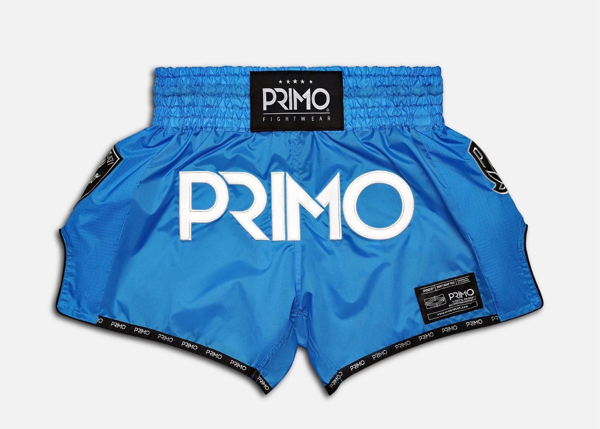 Primo Fight Wear Official Muay Thai Shorts Muay Thai Shorts - Super Nylon -  Blue Jay