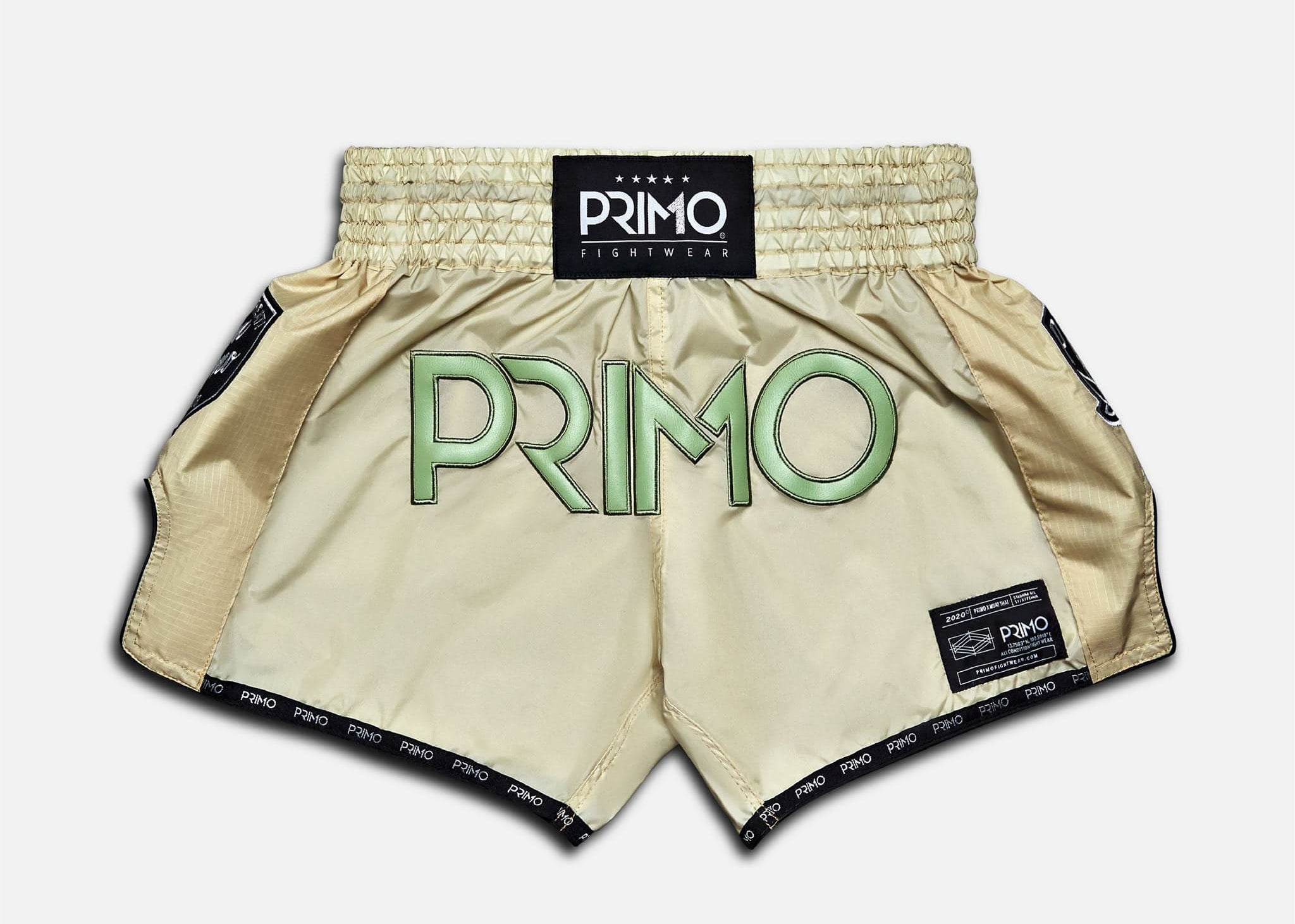 Primo Fight Wear Official Muay Thai Shorts Muay Thai Shorts - Super Nylon - Mantis Tan