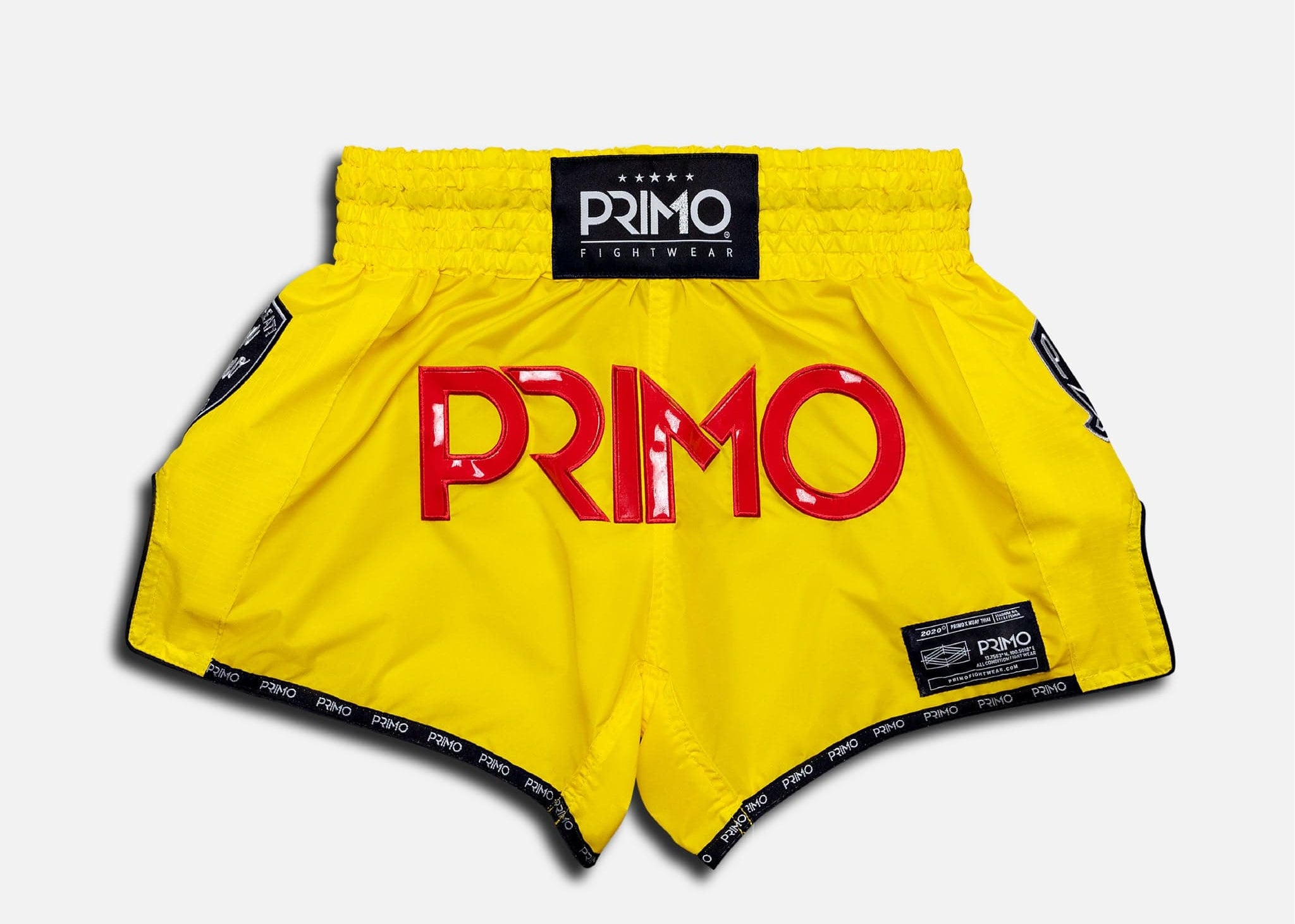 Primo Fight Wear Official Muay Thai Shorts Muay Thai Shorts - Super Nylon - Yellow Stadium Classic