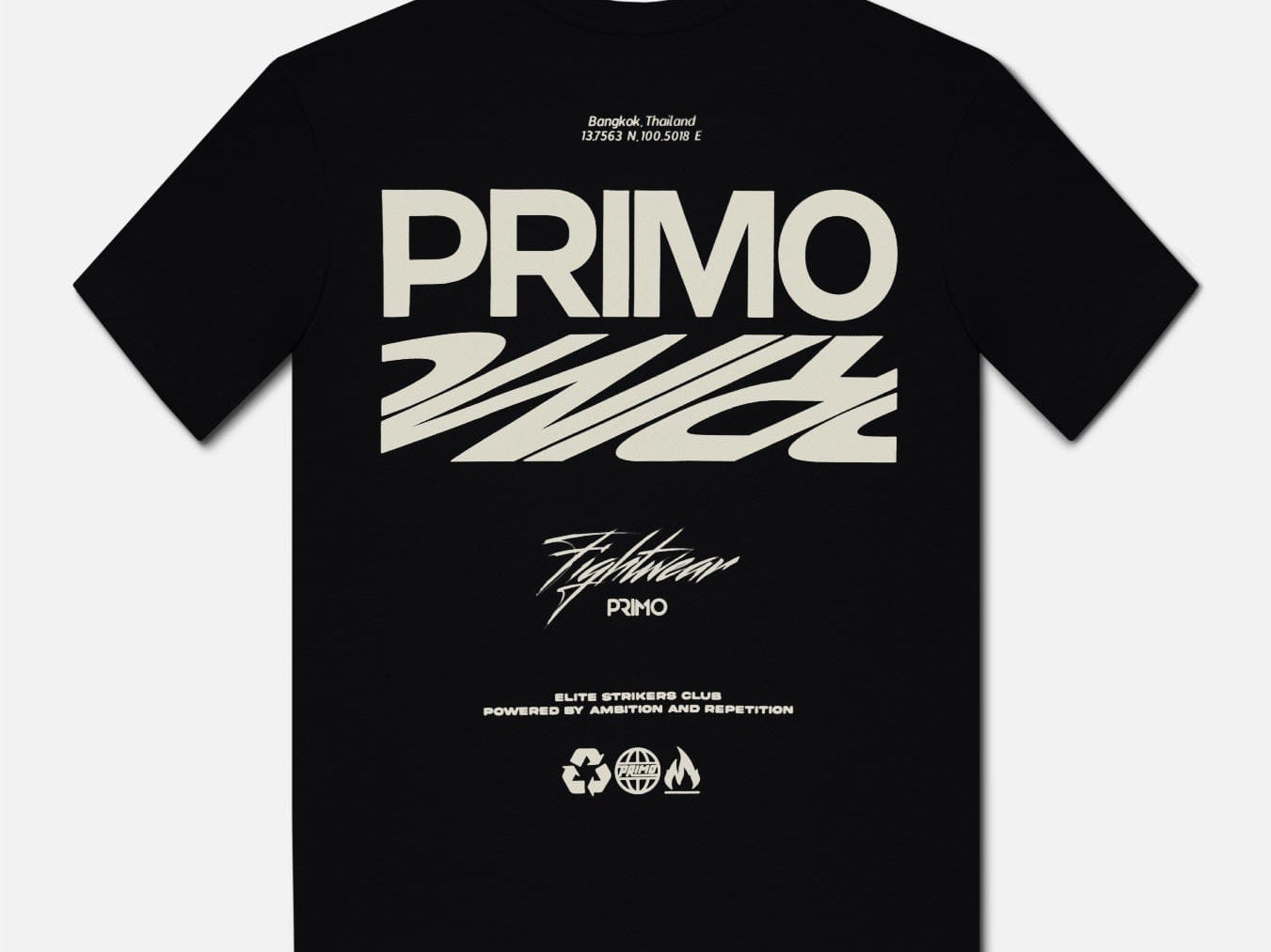 Primo Fight Wear Official T-Shirt Primo E.S.C (Elite Strikers Club) T-Shirt - Black