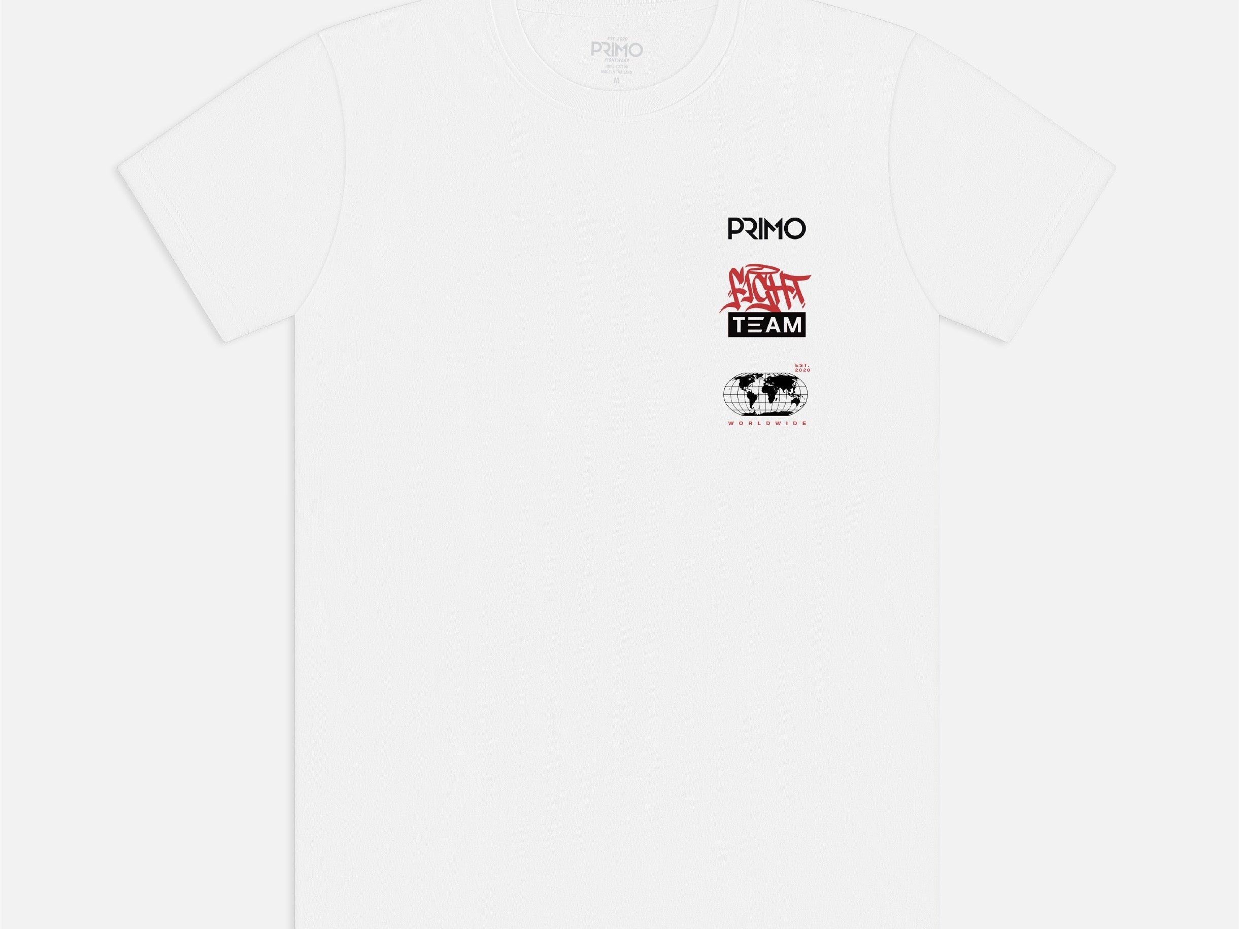 Primo Fight Wear Official T-Shirt Primo Fight Team Cotton T-Shirt - White