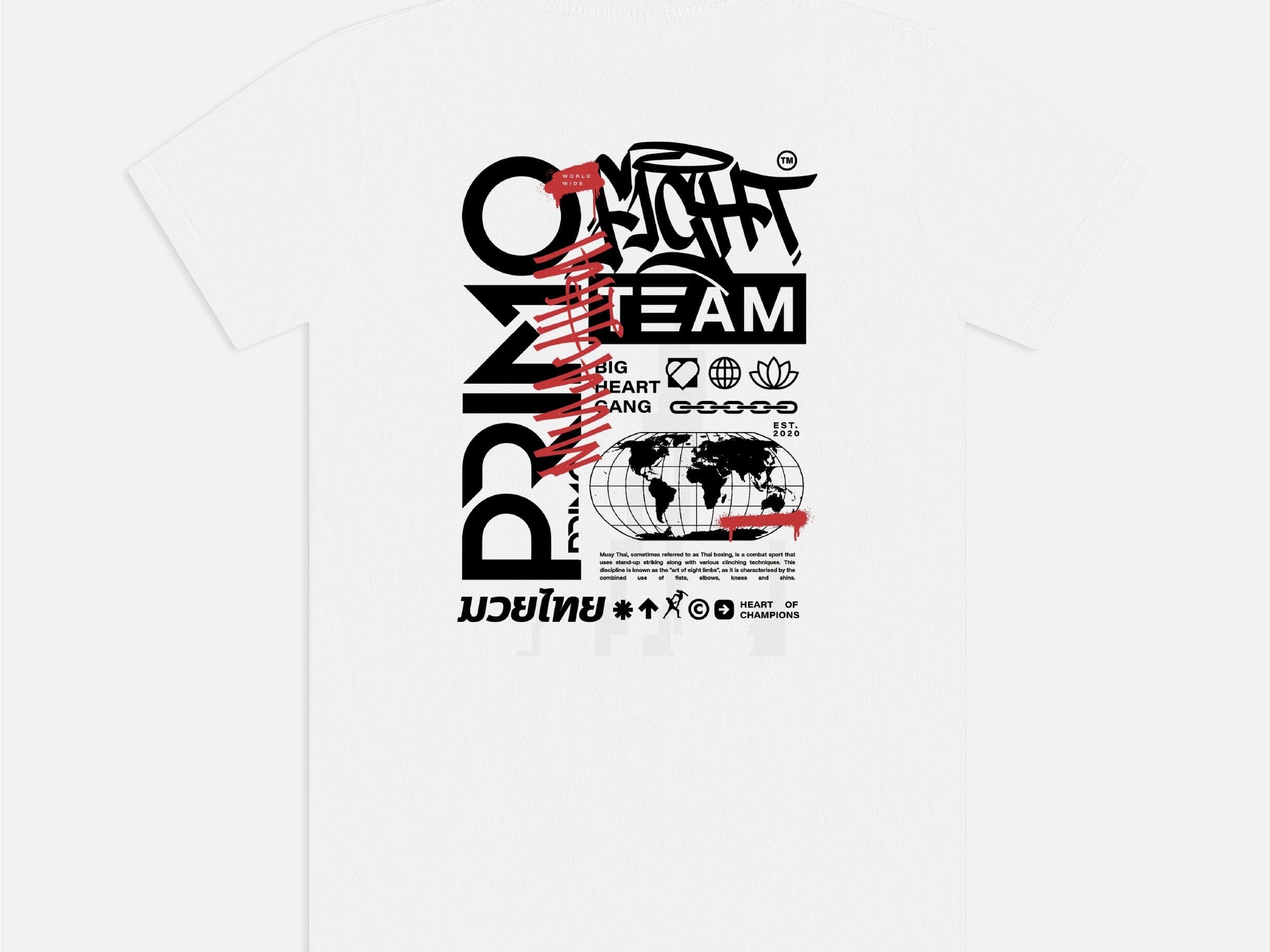 Primo Fight Wear Official T-Shirt Primo Fight Team Cotton T-Shirt - White