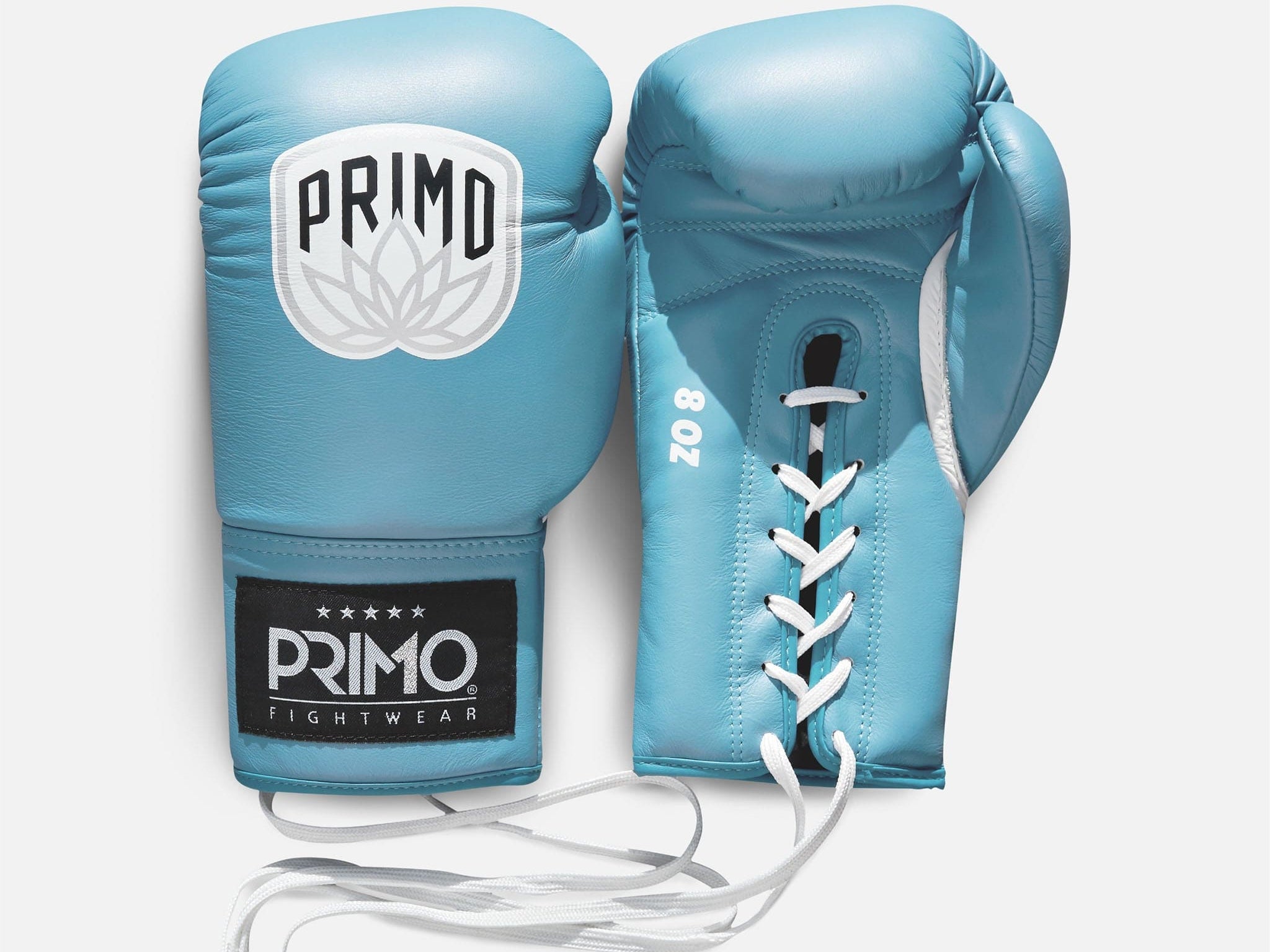 Primo Fight Wear Official Boxing Gloves Primo Pro Lace Up Boxing Gloves - Arctic Blue