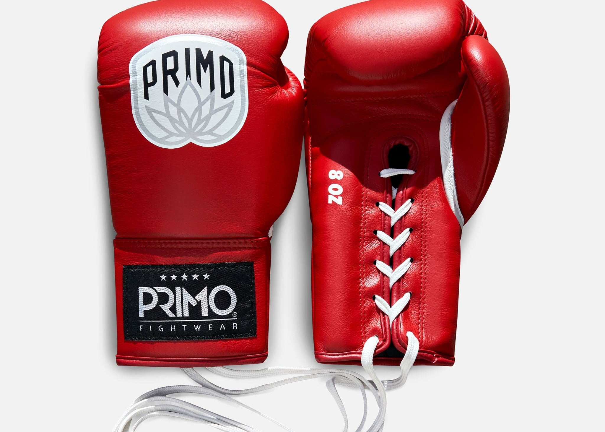 Primo Fight Wear Official Boxing Gloves Primo Pro Lace Up Boxing Gloves - Red