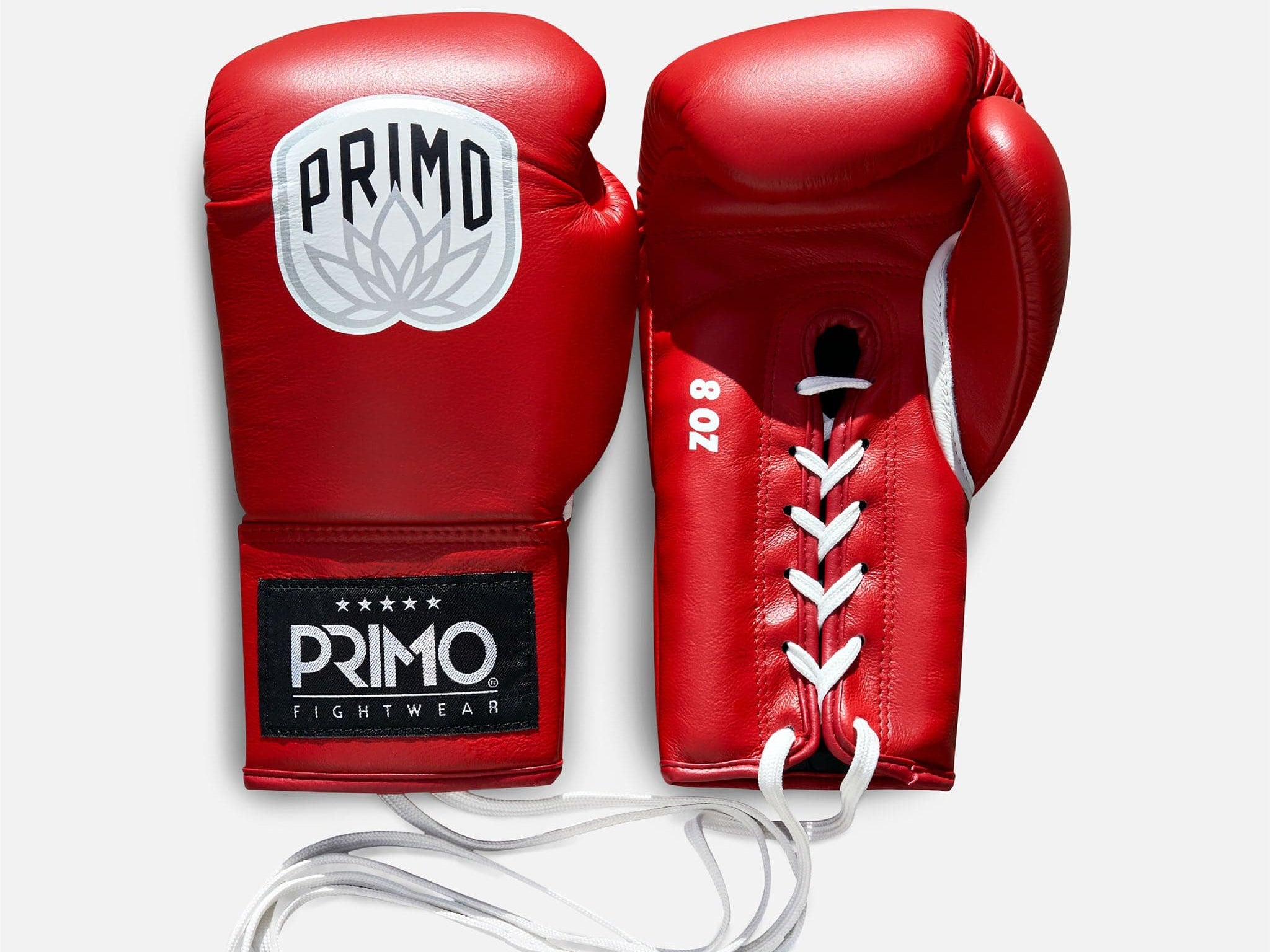 Primo Fight Wear Official Boxing Gloves Primo Pro Lace Up Boxing Gloves - Red